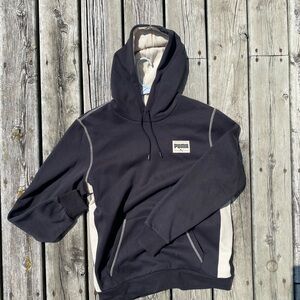 Puma Black and Cream Pullover Hoodie